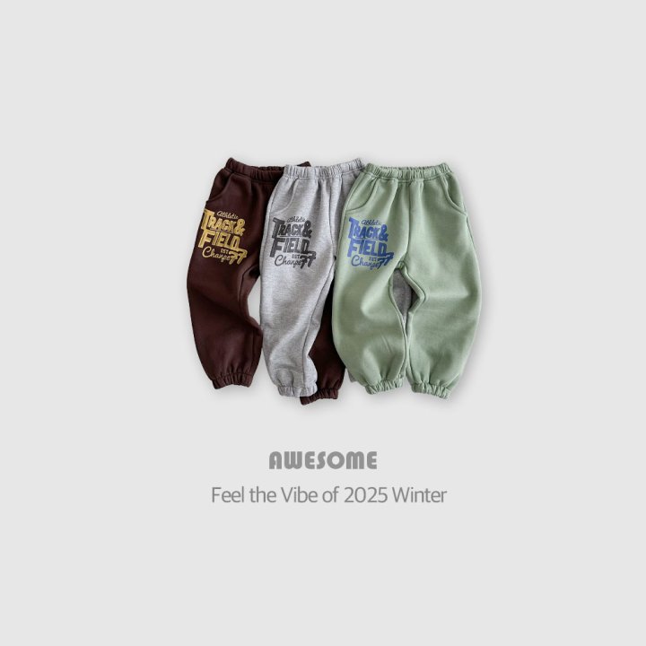 Awesome Bebe - Korean Children Fashion - #kidzfashiontrend - Brushed Track Field Pants - 6