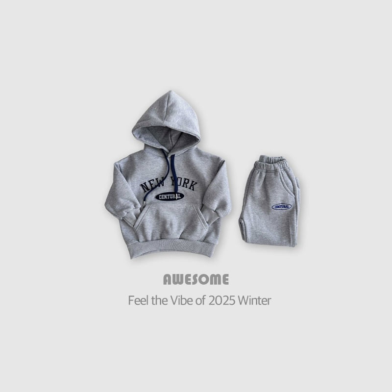 Awesome Bebe - Korean Children Fashion - #littlefashionista - Fleece New York Hoodie Set - 10