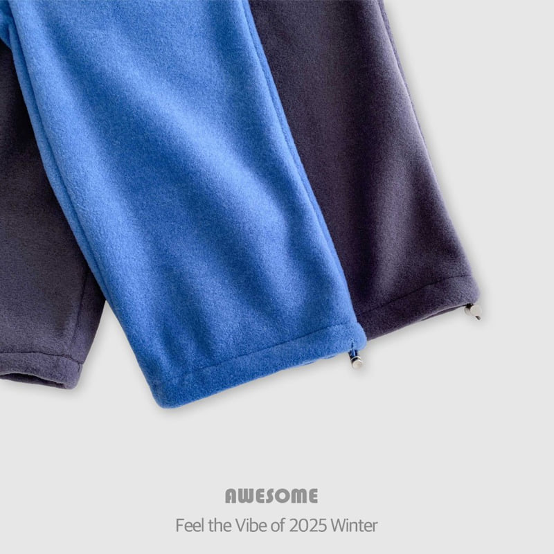 Awesome Bebe - Korean Children Fashion - #littlefashionista - Embroidered Fleece Two-Way Pants - 7