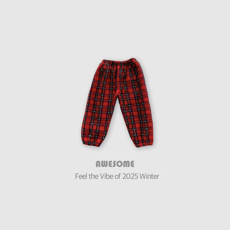 Awesome Bebe - Korean Children Fashion - #Kfashion4kids - Tartan Check Fleece Pants - 4