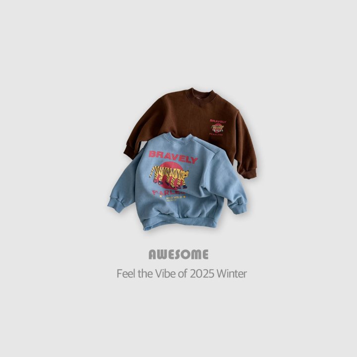 Awesome Bebe - Korean Children Fashion - #littlefashionista - Tiger Print Fleece Sweatshirt - 2