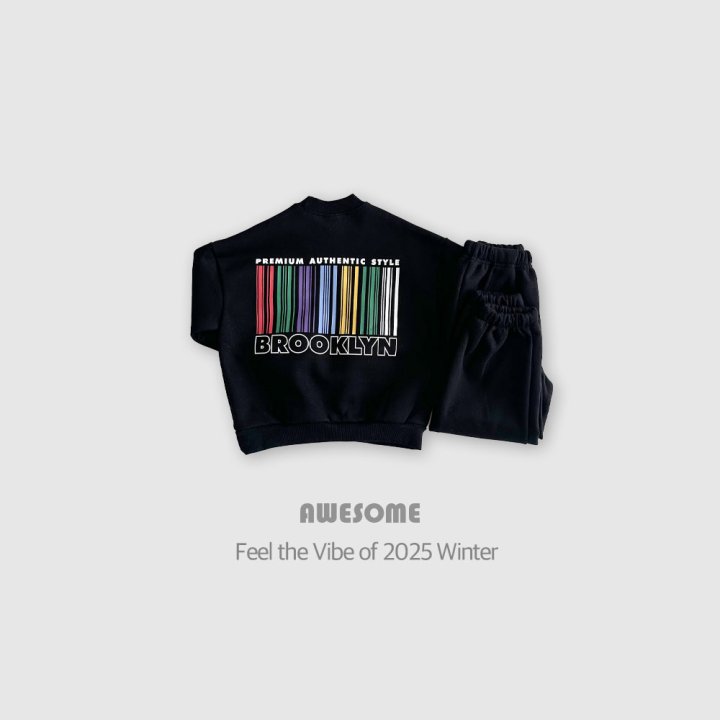 Awesome Bebe - Korean Children Fashion - #littlefashionista - Rainbow Barcode Set - 5