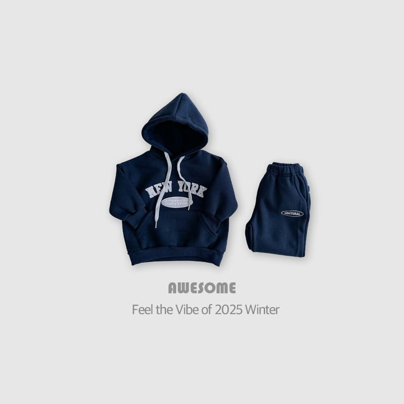 Awesome Bebe - Korean Children Fashion - #magicofchildhood - Fleece New York Hoodie Set - 11