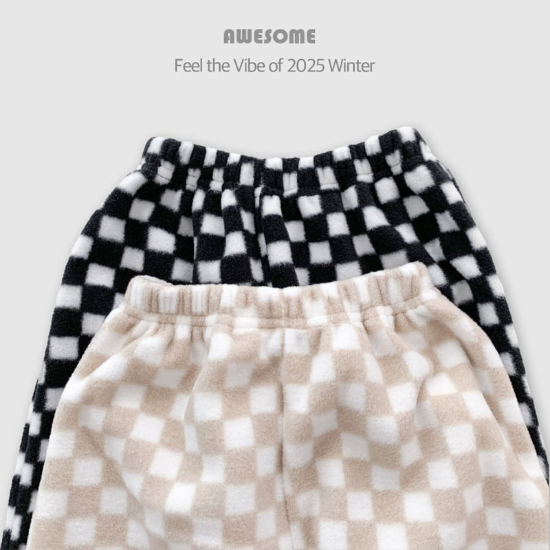 Awesome Bebe - Korean Children Fashion - #magicofchildhood - Checkerboard Fleece Pants - 6