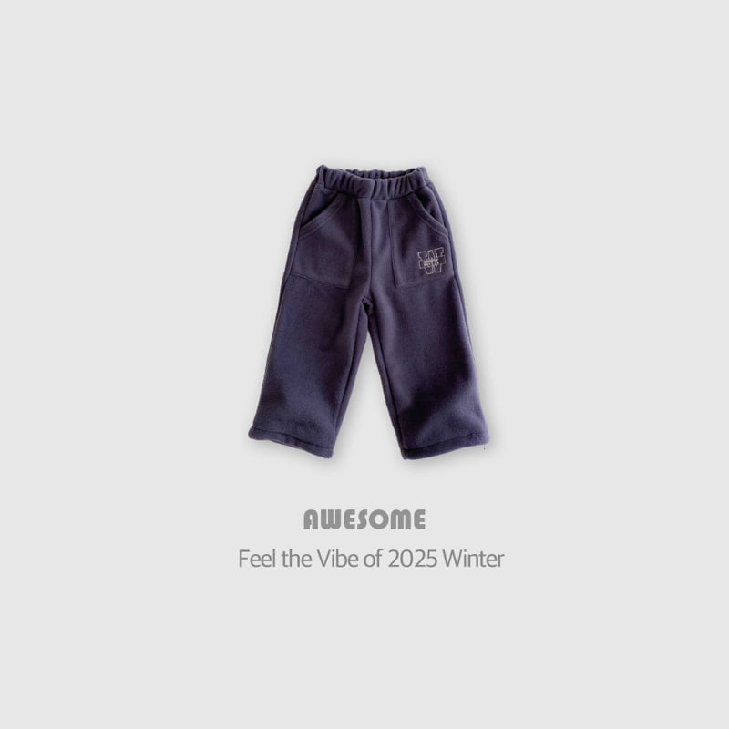 Awesome Bebe - Korean Children Fashion - #minifashionista - Embroidered Fleece Two-Way Pants - 9