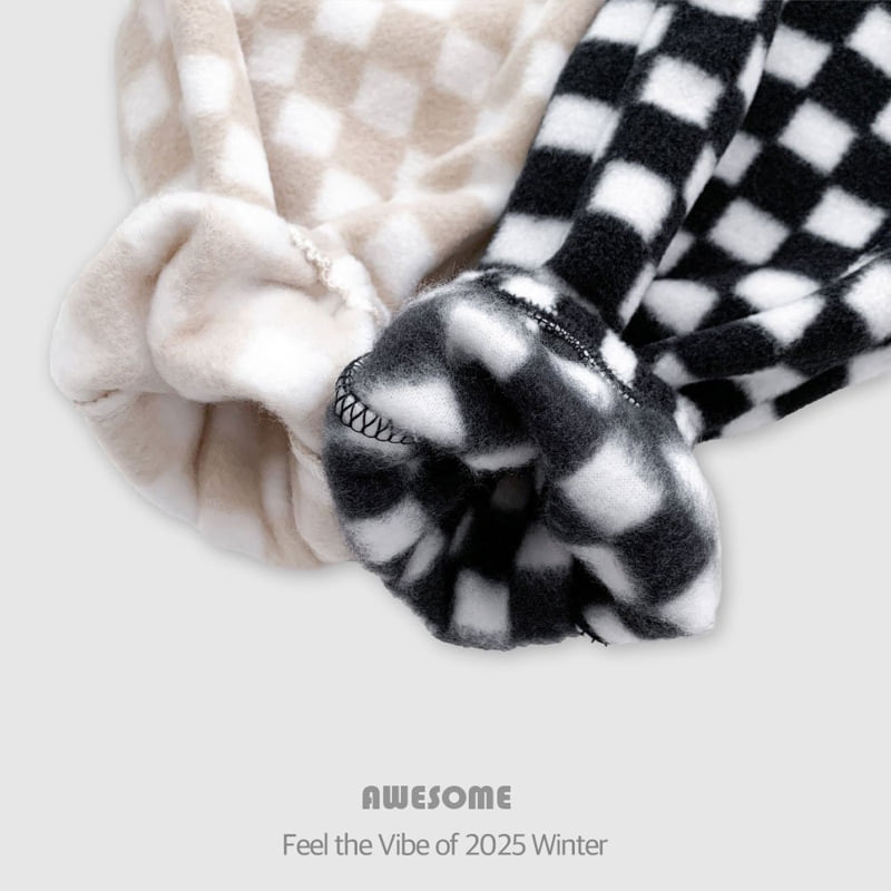 Awesome Bebe - Korean Children Fashion - #prettylittlegirls - Checkerboard Fleece Pants - 8