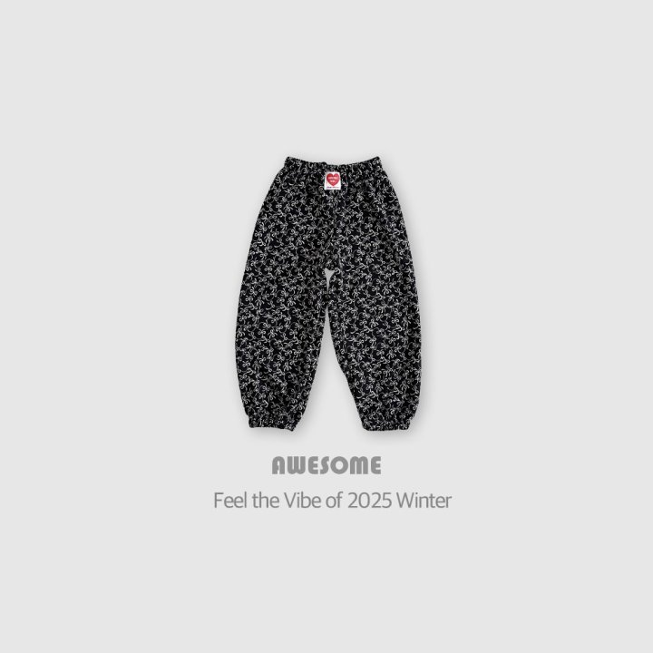 Awesome Bebe - Korean Children Fashion - #prettylittlegirls - Patterned Mink Jogger Pants - 12
