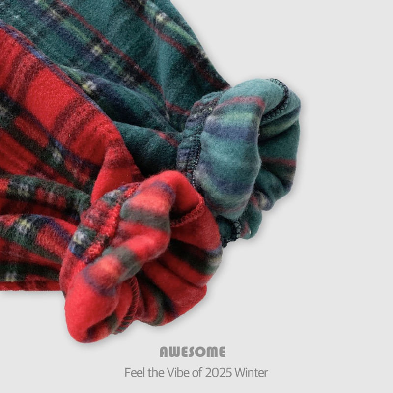 Awesome Bebe - Korean Children Fashion - #todddlerfashion - Tartan Check Fleece Pants - 8