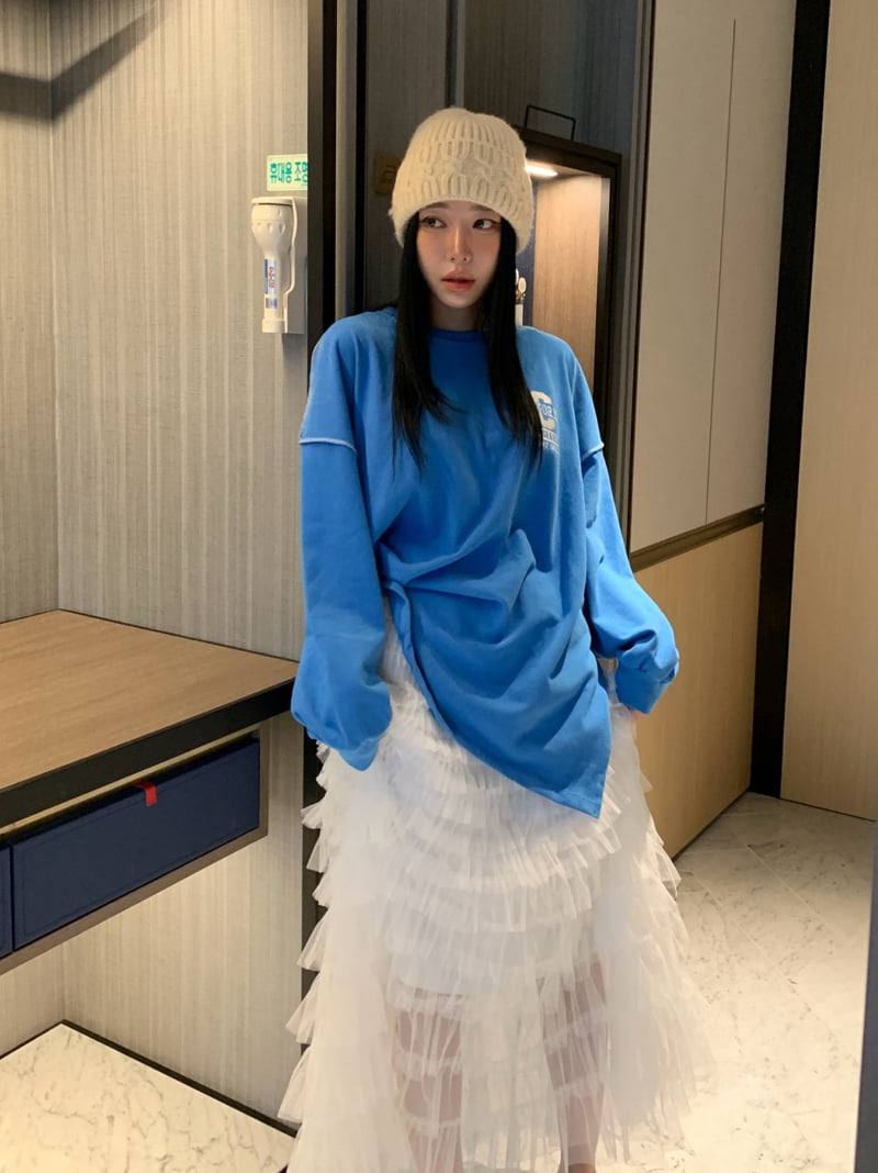 Badcalm - Korean Women Fashion - #momslook - Base Fleece Embroidery Tee - 5