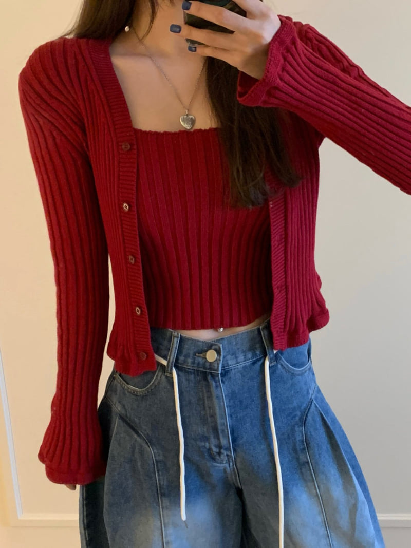 Badcalm - Korean Women Fashion - #momslook - Frill Cardigan Set - 5