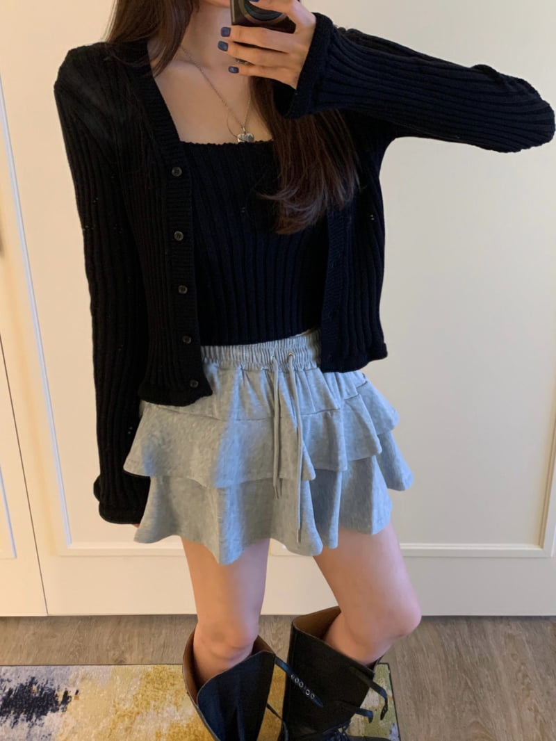 Badcalm - Korean Women Fashion - #momslook - Frill Cardigan Set - 7