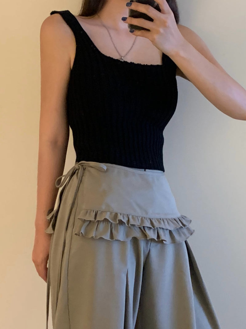 Badcalm - Korean Women Fashion - #womensfashion - Cord Frill Pants - 4