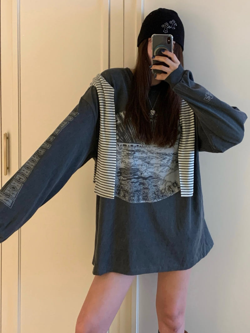 Badcalm - Korean Women Fashion - #momslook - James Pig Tee - 11