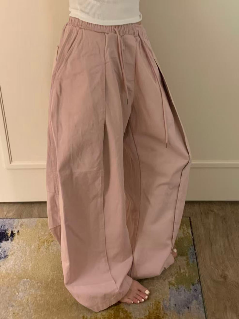 Badcalm - Korean Women Fashion - #momslook - Cotton Panel Balloon Pants - 8