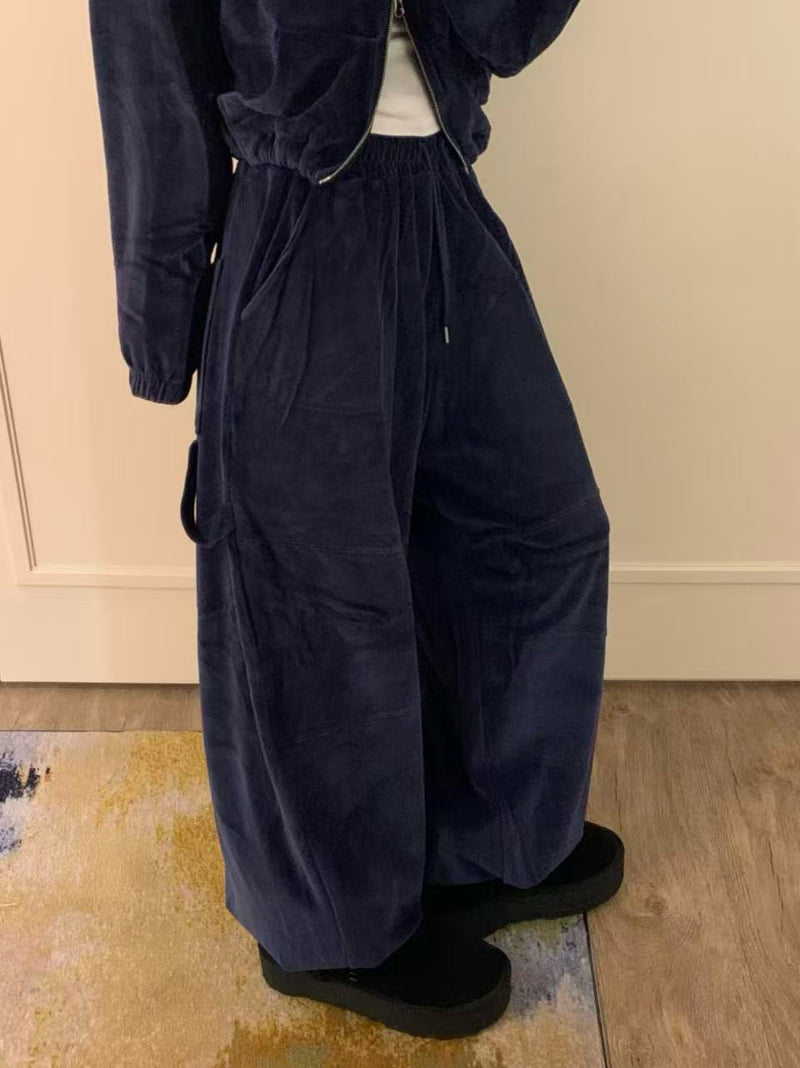 Badcalm - Korean Women Fashion - #pursuepretty - Velour Jogger Pants - 6