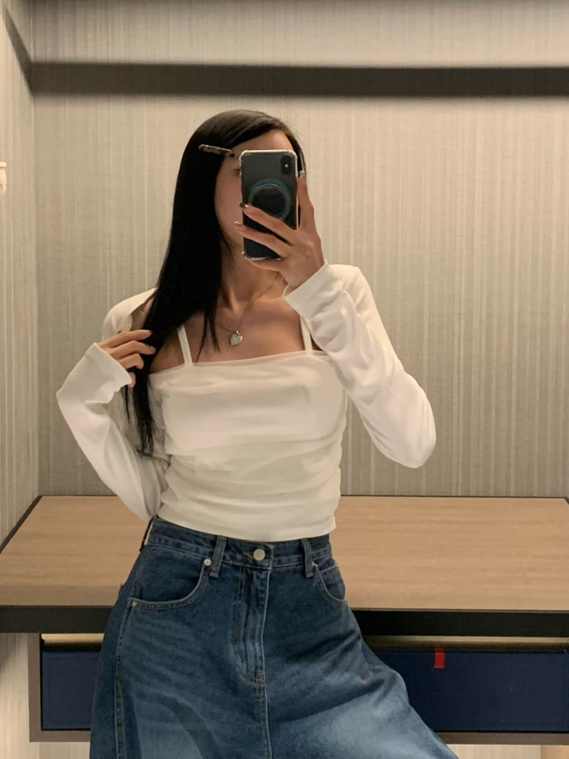 Badcalm - Korean Women Fashion - #pursuepretty - Mesh Bolero Tee