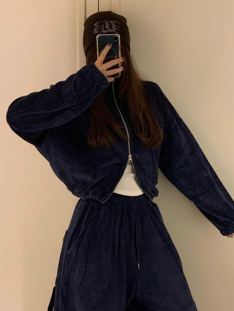 Badcalm - Korean Women Fashion - #womensfashion - Velour Jogger Pants - 4