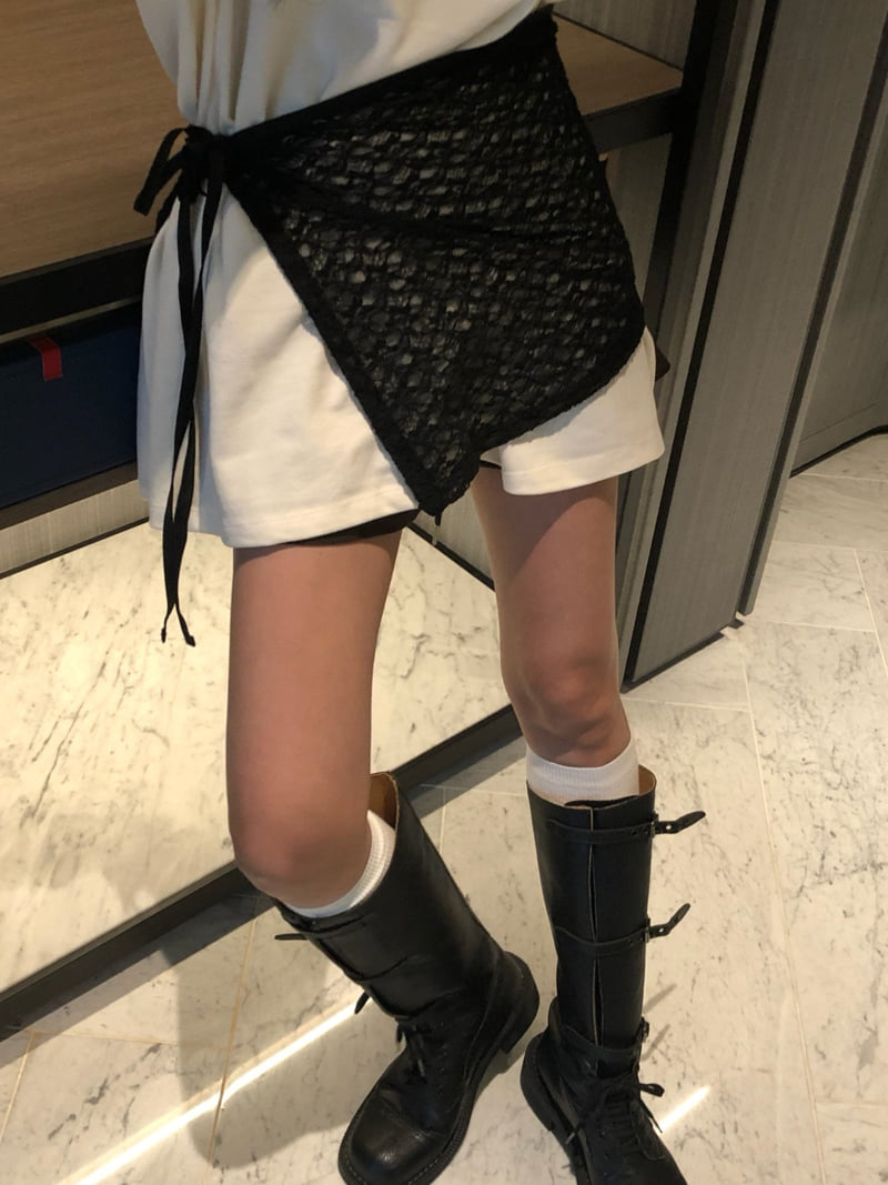 Badcalm - Korean Women Fashion - #womensfashion - Daisy Fleece Wrap Skirt - 7