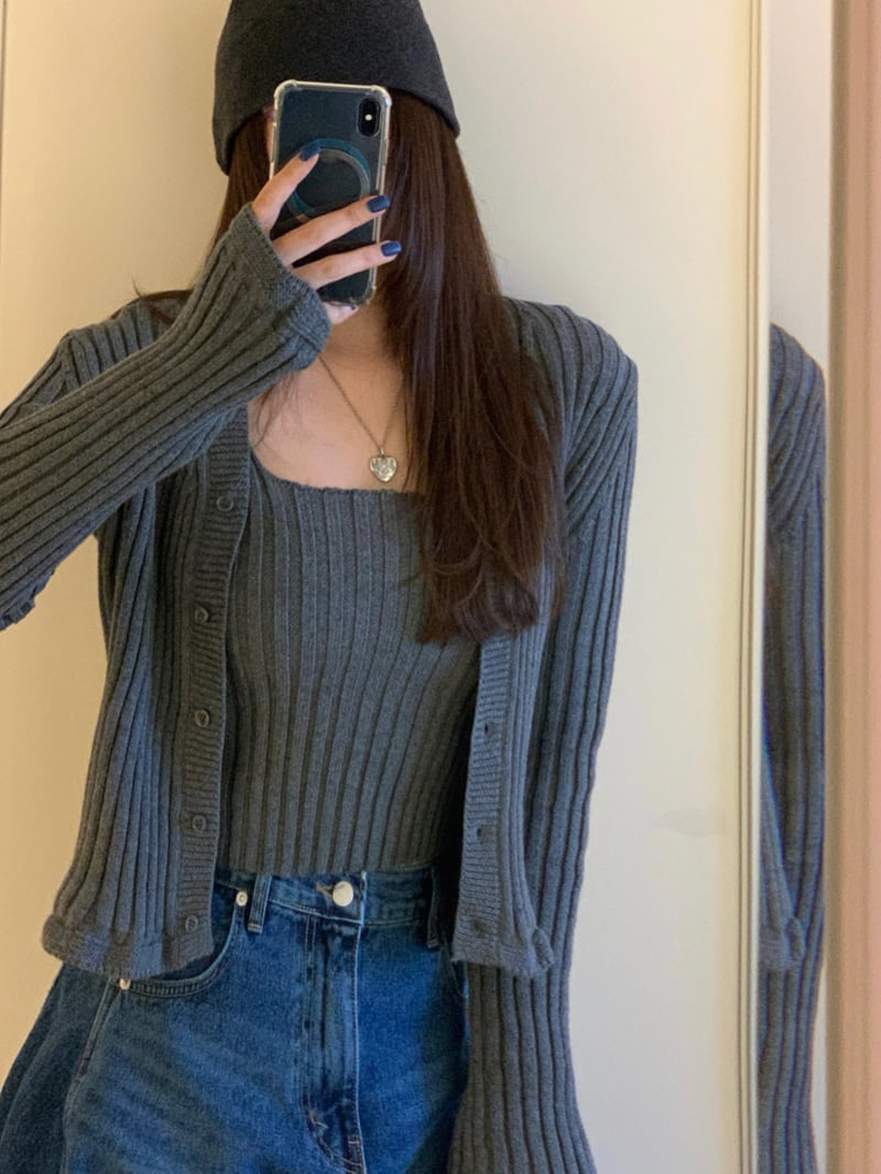 Badcalm - Korean Women Fashion - #womensfashion - Frill Cardigan Set - 12