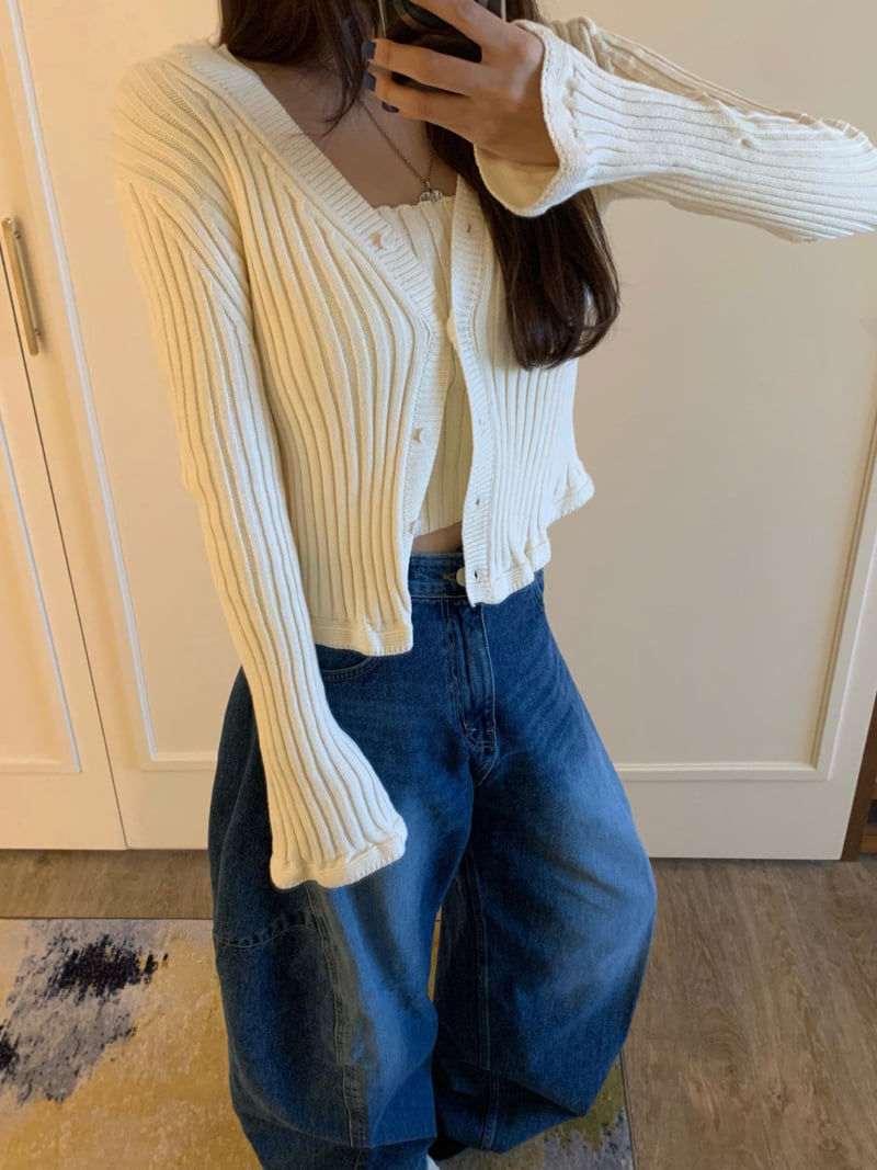 Badcalm - Korean Women Fashion - #womensfashion - Frill Cardigan Set - 2