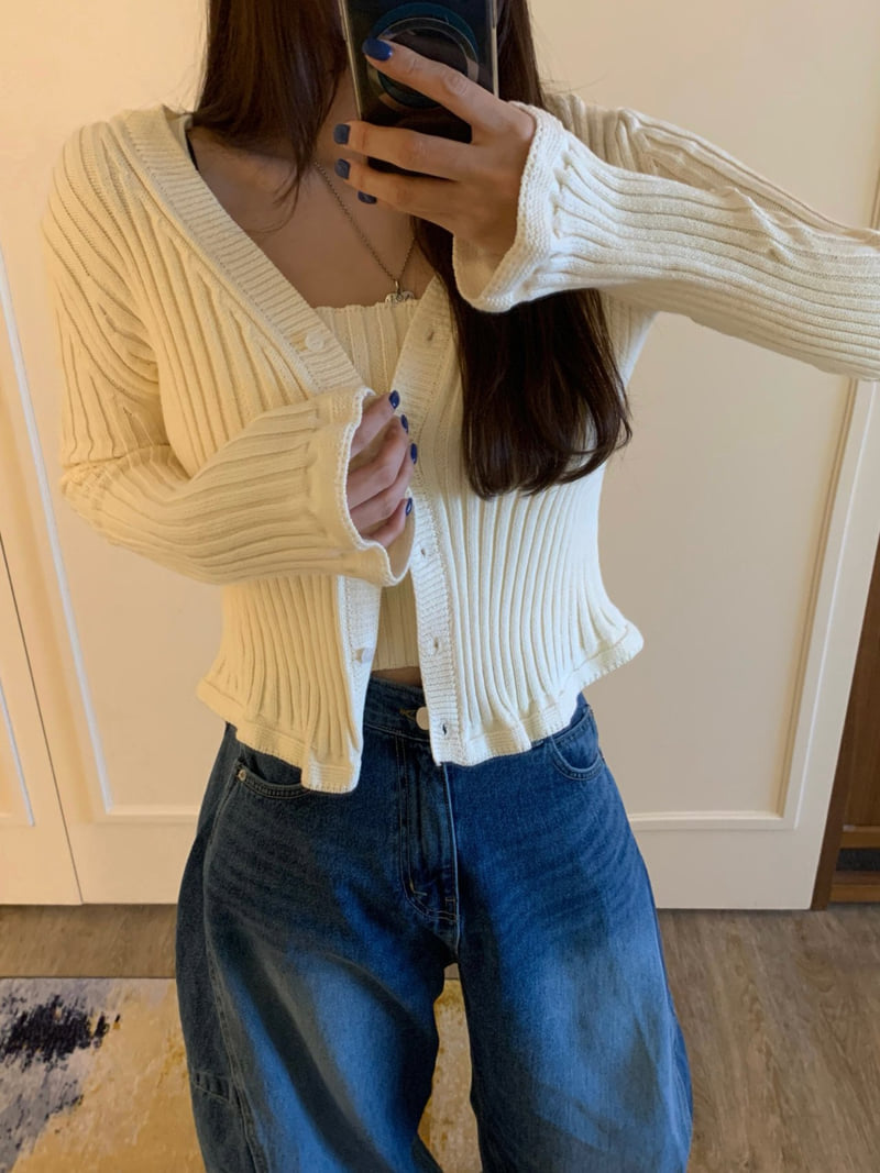 Badcalm - Korean Women Fashion - #momslook - Frill Cardigan Set - 4