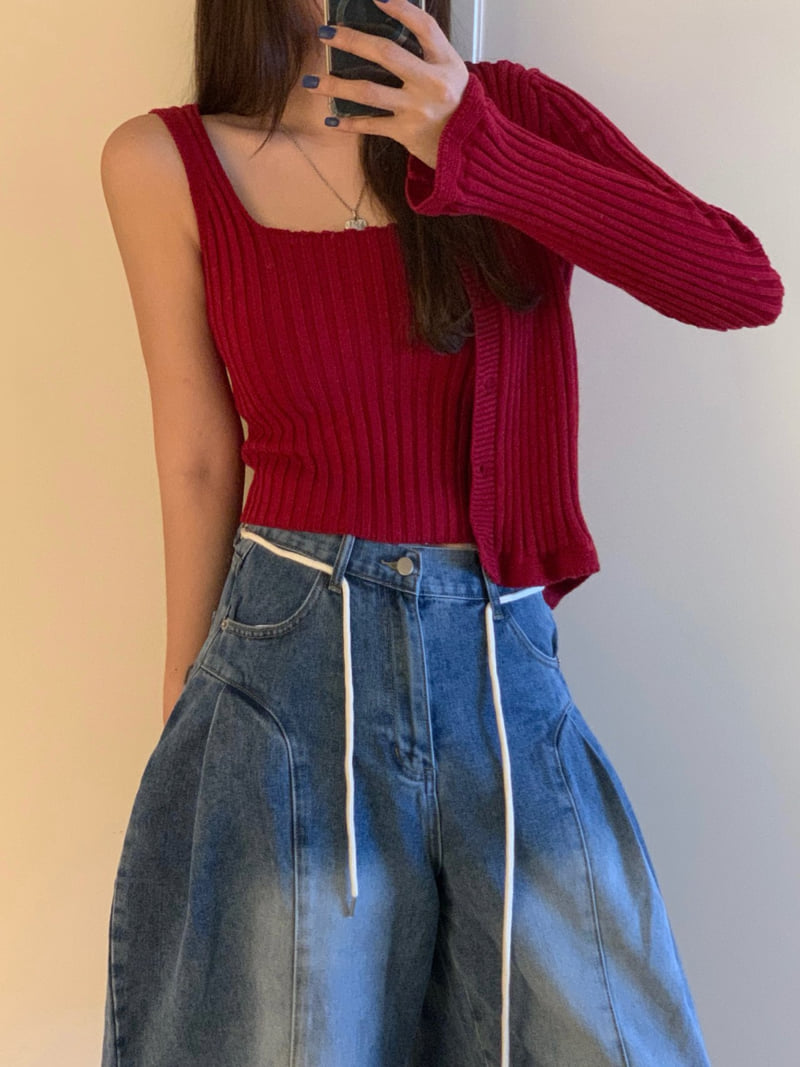 Badcalm - Korean Women Fashion - #womensfashion - Frill Cardigan Set - 8