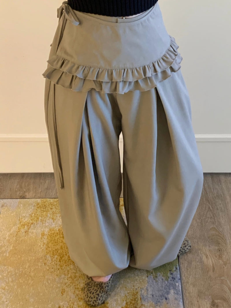 Badcalm - Korean Women Fashion - #womensfashion - Cord Frill Pants - 3