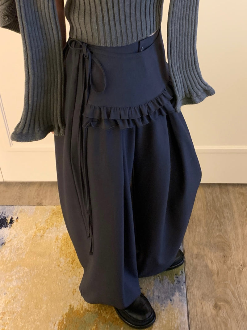Badcalm - Korean Women Fashion - #womensfashion - Cord Frill Pants - 5