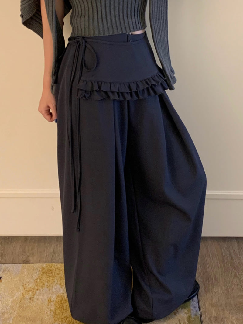 Badcalm - Korean Women Fashion - #womensfashion - Cord Frill Pants - 7