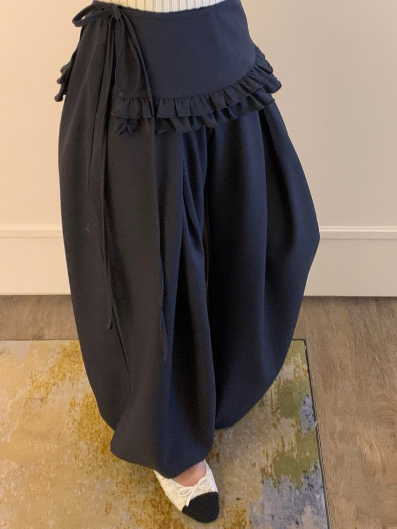 Badcalm - Korean Women Fashion - #womensfashion - Cord Frill Pants - 9