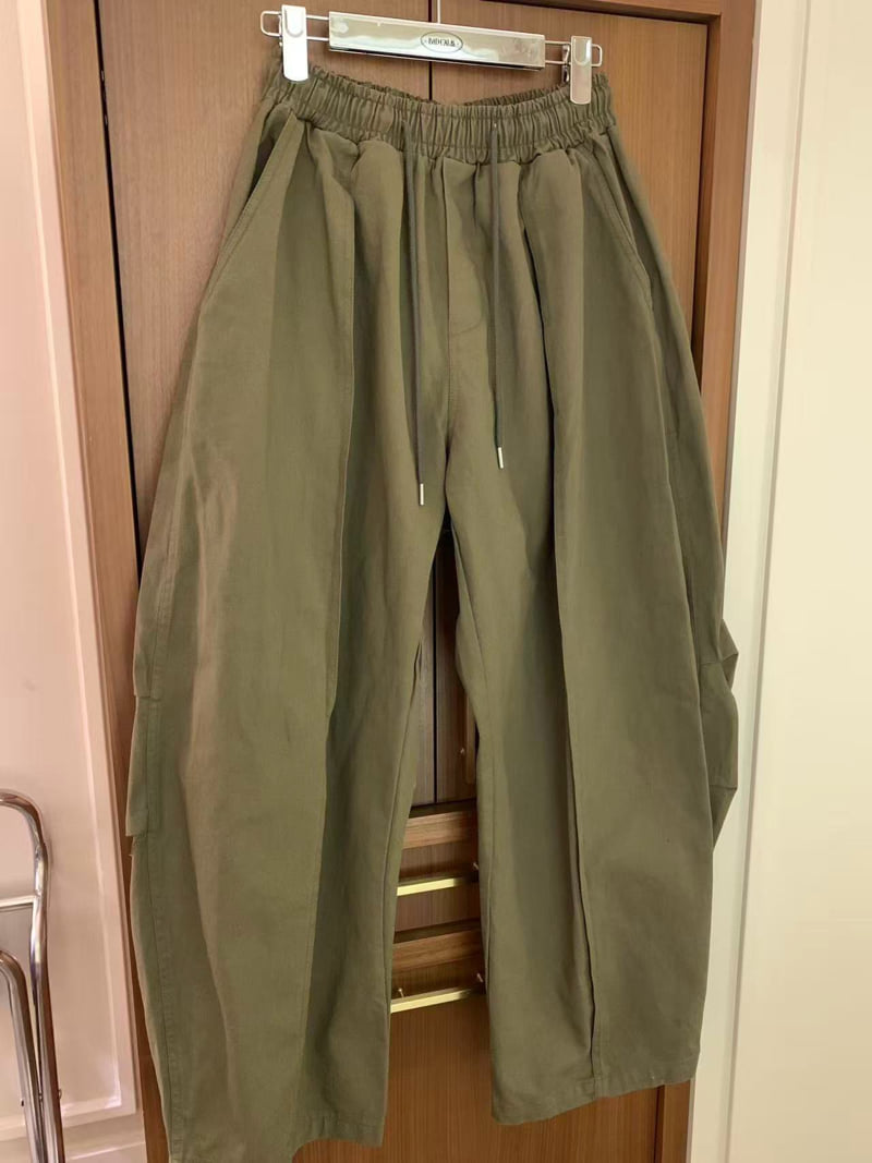 Badcalm - Korean Women Fashion - #womensfashion - Cotton Panel Balloon Pants - 3