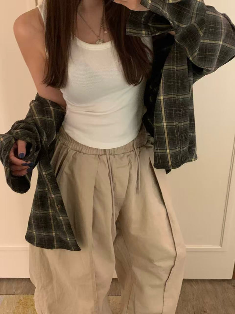 Badcalm - Korean Women Fashion - #womensfashion - Cotton Panel Balloon Pants - 5