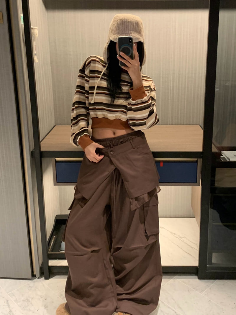 Badcalm - Korean Women Fashion - #womensfashion - Bronze Stripe Sweatshirt - 11