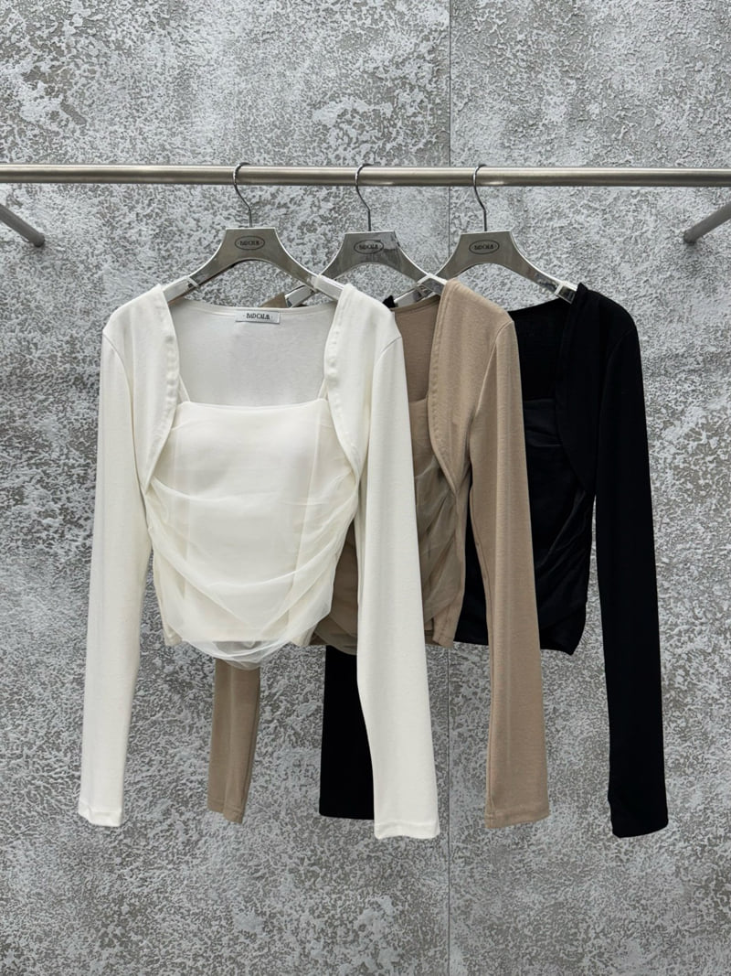Badcalm - Korean Women Fashion - #womensfashion - Mesh Bolero Tee - 12