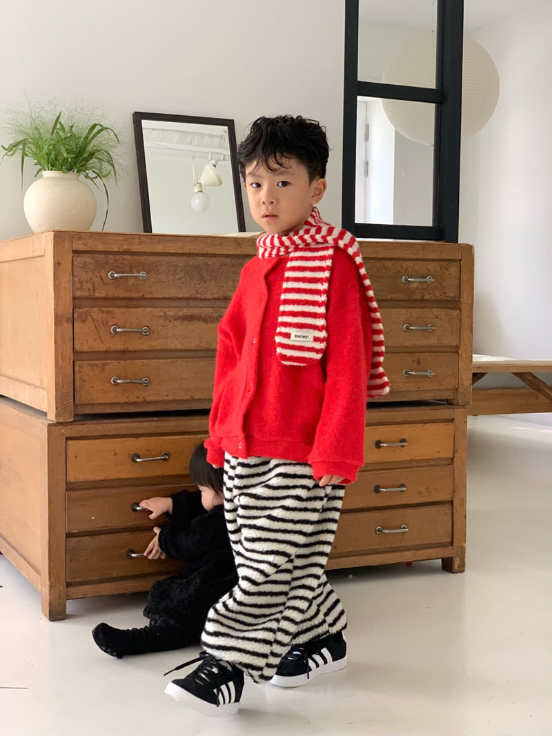 Bailey - Korean Children Fashion - #stylishchildhood - Fuzzy Stripe Pants - 9