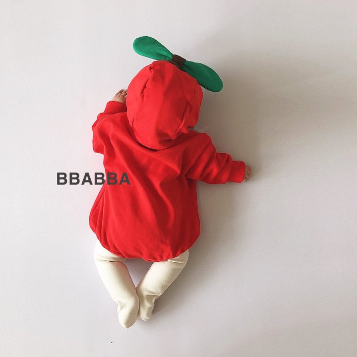 Bbabba - Korean Baby Fashion - #babyboutique - Fleece Apple Suit - 2