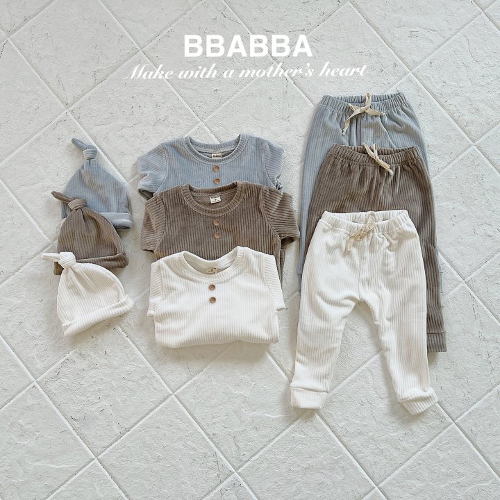 Bbabba - Korean Baby Fashion - #babyfever - Cozy Ribbed Set (set of 3)