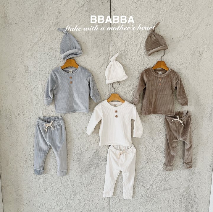 Bbabba - Korean Baby Fashion - #babylifestyle - Cozy Ribbed Set (set of 3) - 3