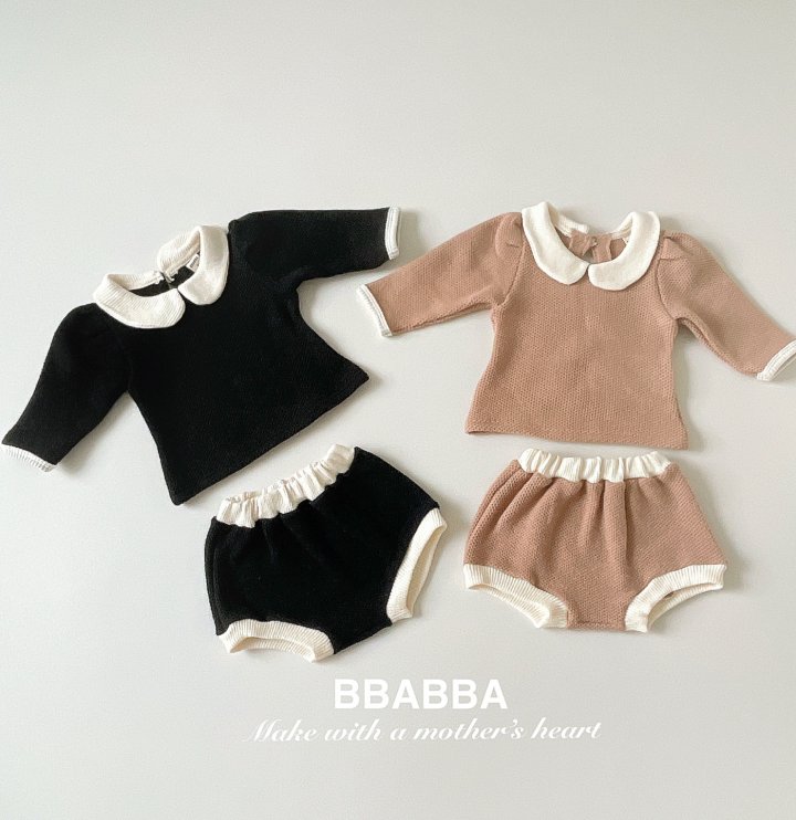 Bbabba - Korean Baby Fashion - #babyootd - Choco Knit Blouse - 7