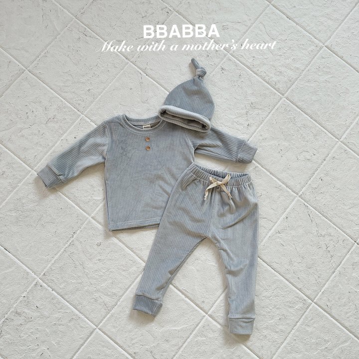 Bbabba - Korean Baby Fashion - #babyoutfit - Cozy Ribbed Set (set of 3) - 6