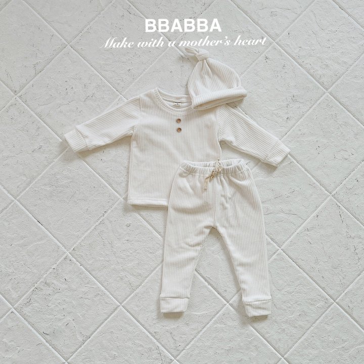 Bbabba - Korean Baby Fashion - #babyoutfit - Cozy Ribbed Set (set of 3) - 7