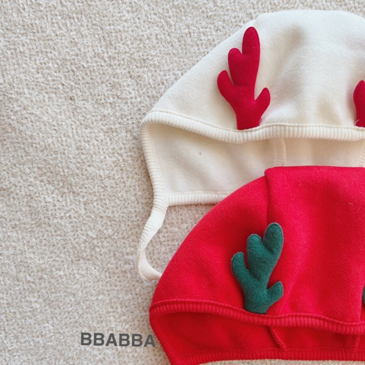 Bbabba - Korean Baby Fashion - #babyoutfit - Fleece Rudolph Bonnet - 2