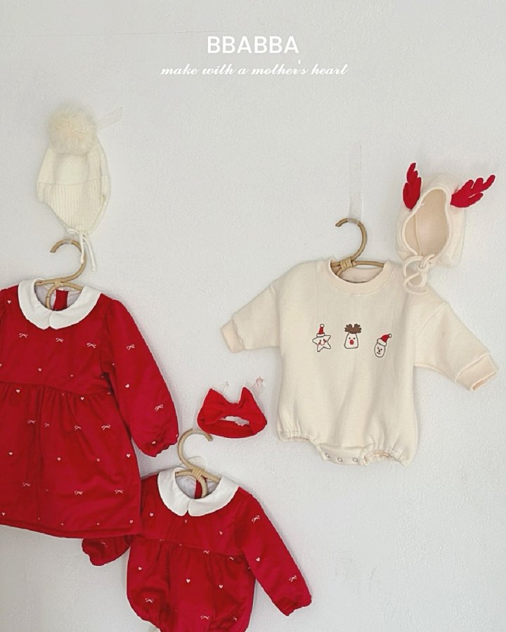 Bbabba - Korean Baby Fashion - #onlinebabyboutique - Fleece Santa Land Embroidered Suit - 3