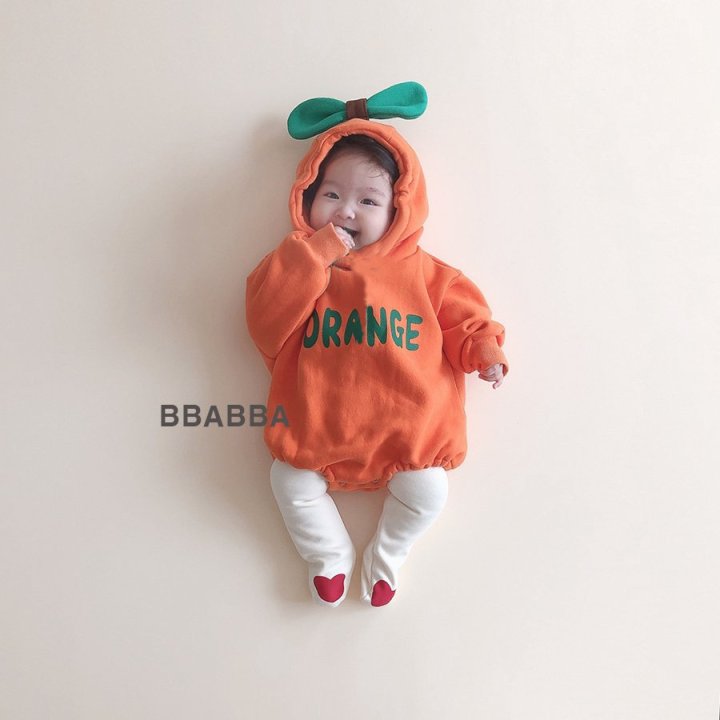 Bbabba - Korean Baby Fashion - #onlinebabyshop - Fleece Orange Suit