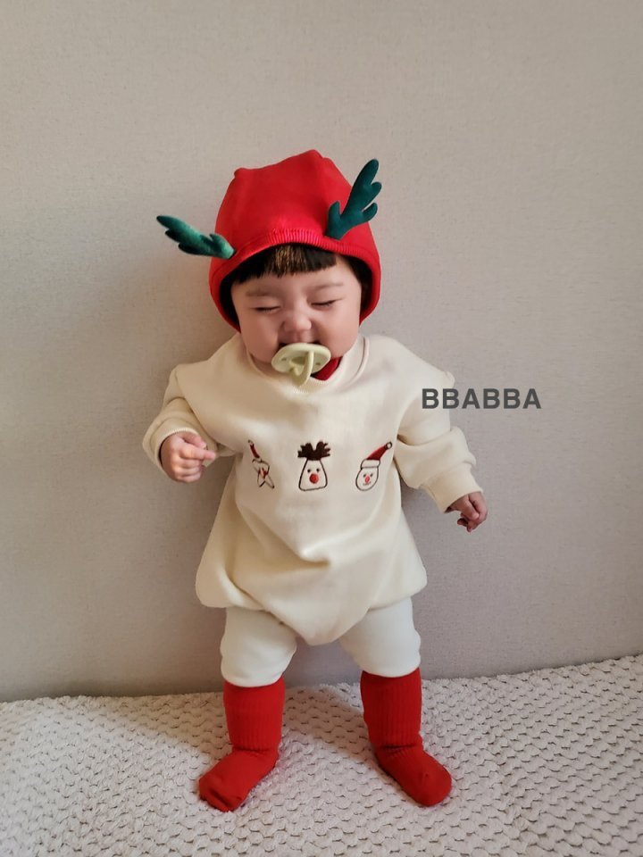 Bbabba - Korean Baby Fashion - #smilingbaby - Fleece Santa Land Embroidered Suit - 5