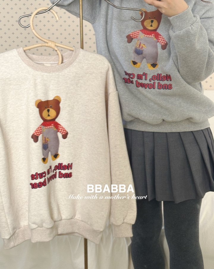 Bbabba - Korean Women Fashion - #pursuepretty - Fleece Winter Bear Sweatshirt (Mom) - 6