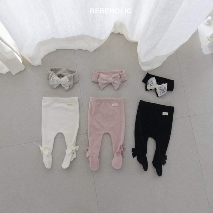 Bebe Holic - Korean Baby Fashion - #babyboutique - Ribbon Footed Leggings - 3
