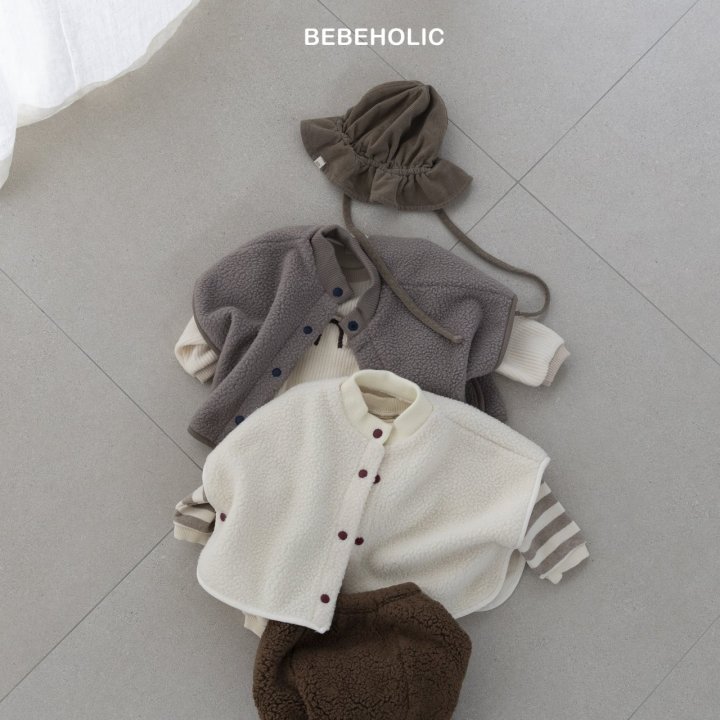 Bebe Holic - Korean Baby Fashion - #babyboutiqueclothing - Puff Fleece Poncho - 4
