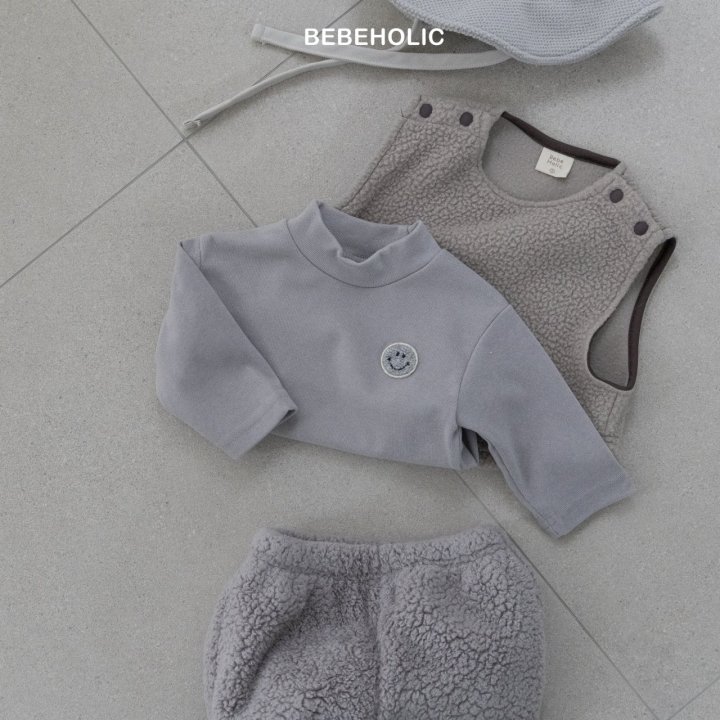 Bebe Holic - Korean Baby Fashion - #babylifestyle - Smile Mock Neck Tee - 8