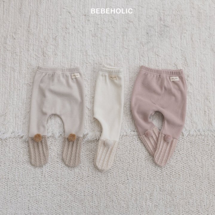 Bebe Holic - Korean Baby Fashion - #onlinebabyboutique - Pom Pom Footed Leggings - 9